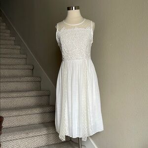 Kings Road Sz L Sheer White Lace Dress